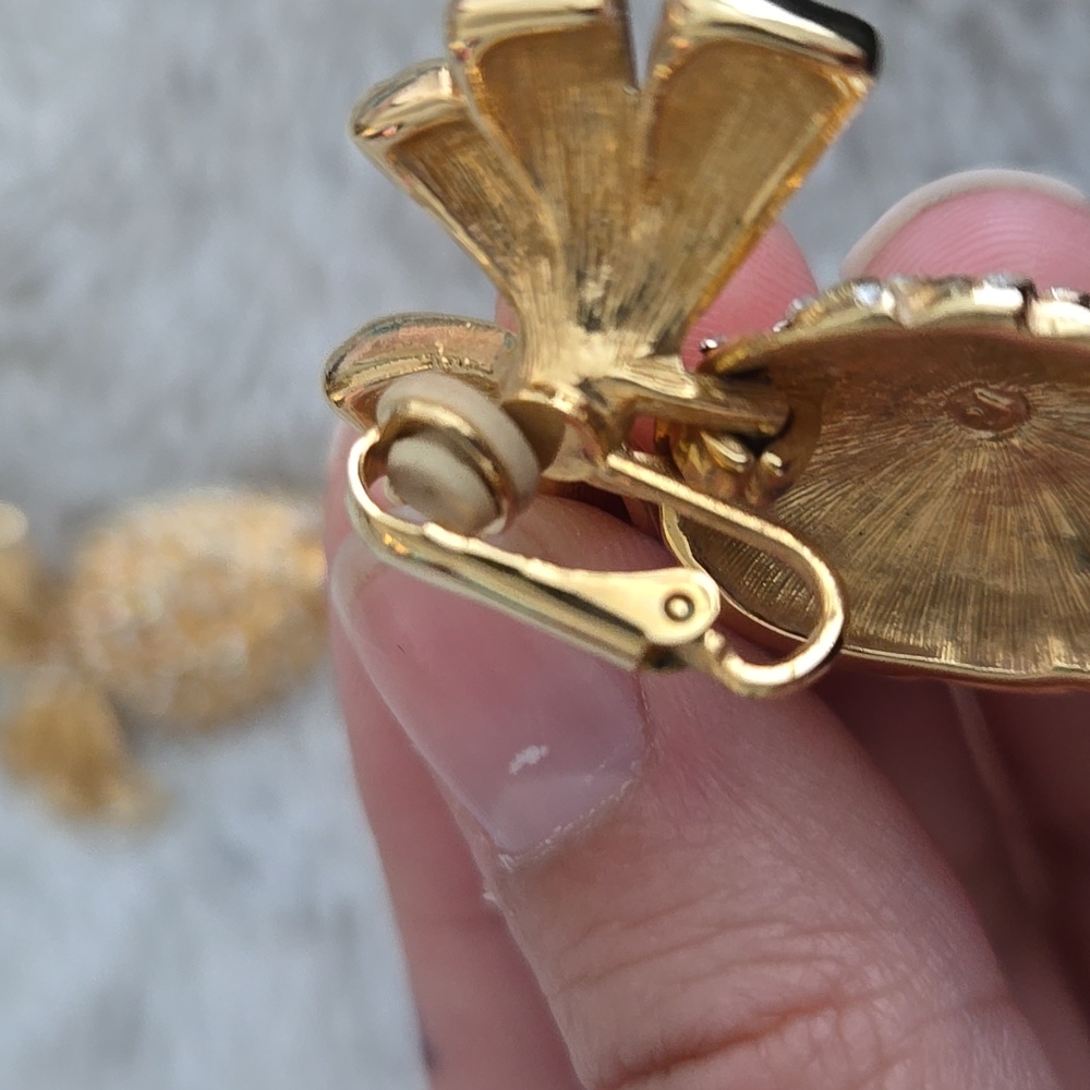 Swarovski vintage gold earrings - Picture 3 of 5